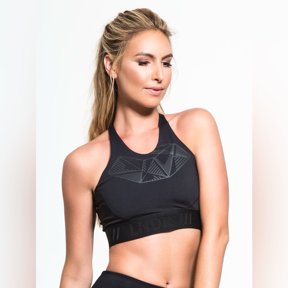 NWOT LNDR Rocky Black Graphic Print Bra XS $125